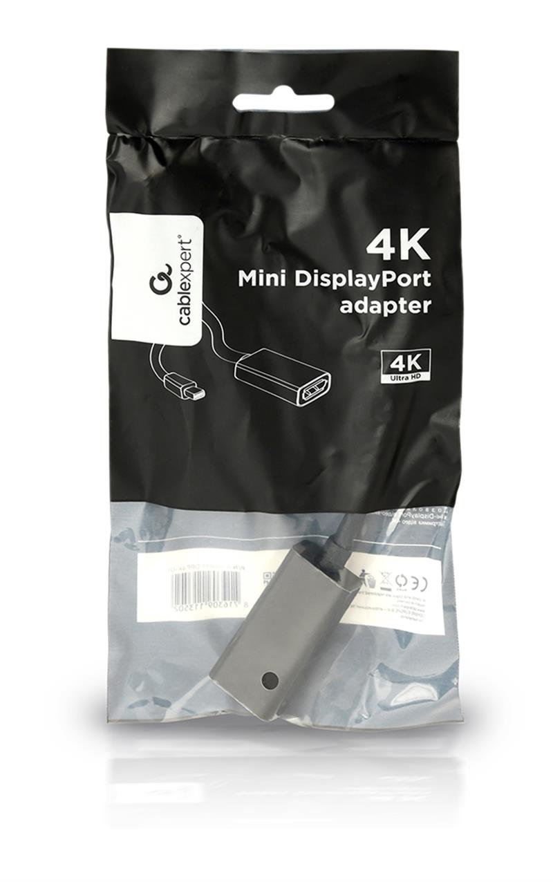 4K Mini DisplayPort adapterkabel 15 cm zwart