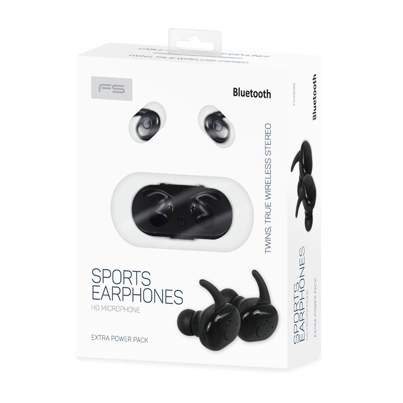 Freestyle Bluetooth v 5 0 in-ear sport headphones inc oplaadstation zwart