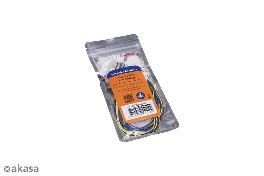 Akasa PWM Splitter - Smart Fan Cable bundle 2 pack