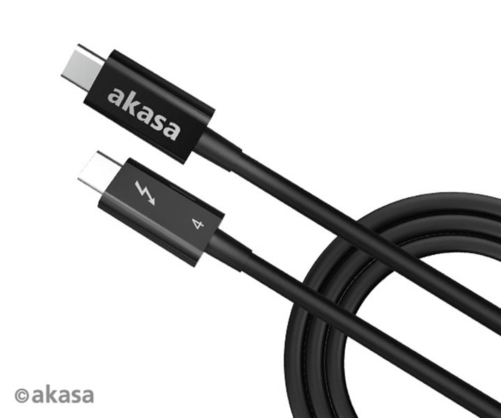 Akasa Thunderbolt 4 Type-C to Type-C Cable 8K@60Hz dual 4K 40Gbps 100W PD 1m Intel Certified