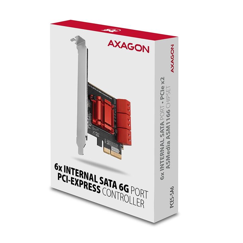 AXAGON PCIe Controller 6x internal SATA 6G port LP