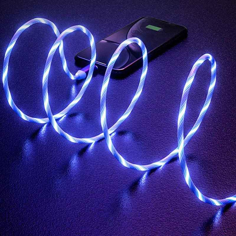 Platinet USB USB A - USB Type-C charging cable with LED color light effect BLUE - 2A 1m *USBAM *USBCM