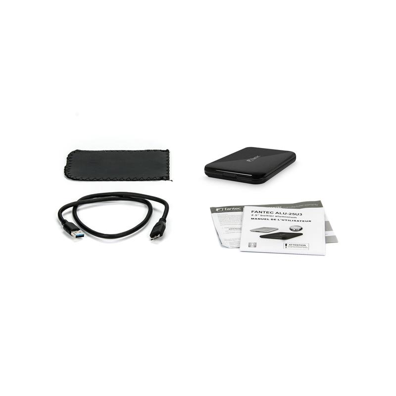 External 2 5 HDD-Enclosure FANTEC ALU-25U3 USB 3 2 Aluminium black