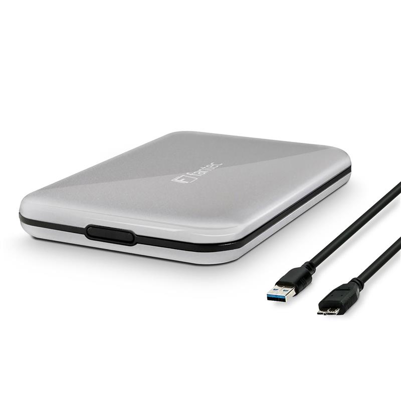 External 2 5 HDD-Enclosure FANTEC ALU-25U3 USB 3 2 Aluminium silver