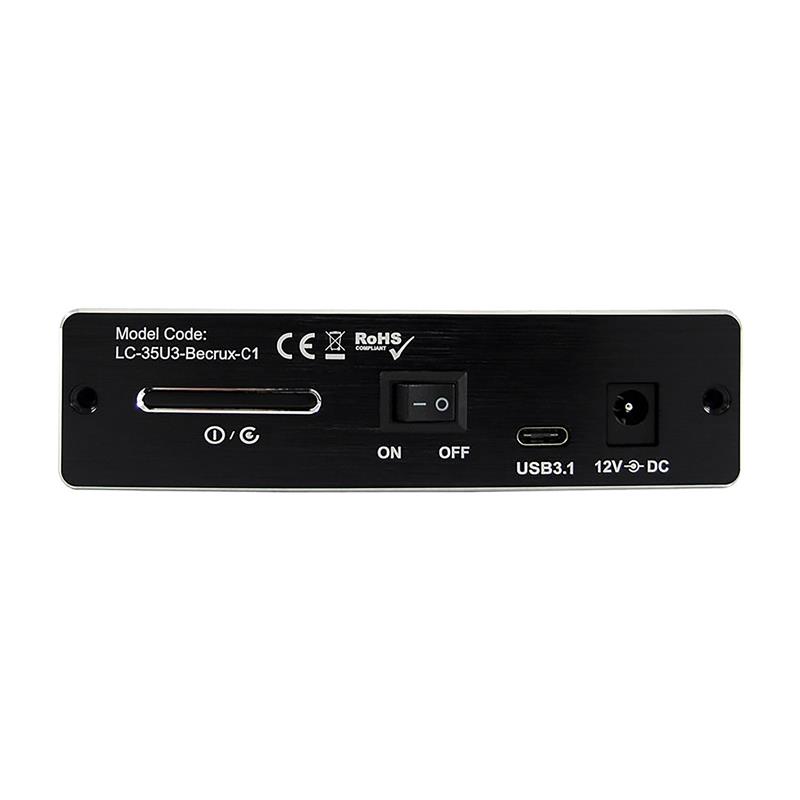 LC-Power LC-35U3-Becrux-C1 external 3 5 SATA hard drive enclosure USB-C aluminium black