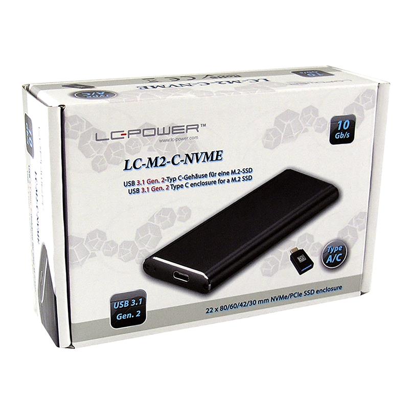 LC-Power LC-M2-C-NVME M 2 NVMe SSD Enclosure USB 3 2 Gen 2x1 black