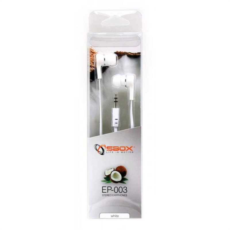 Sbox Oordopjes EP-003W Coconut, White