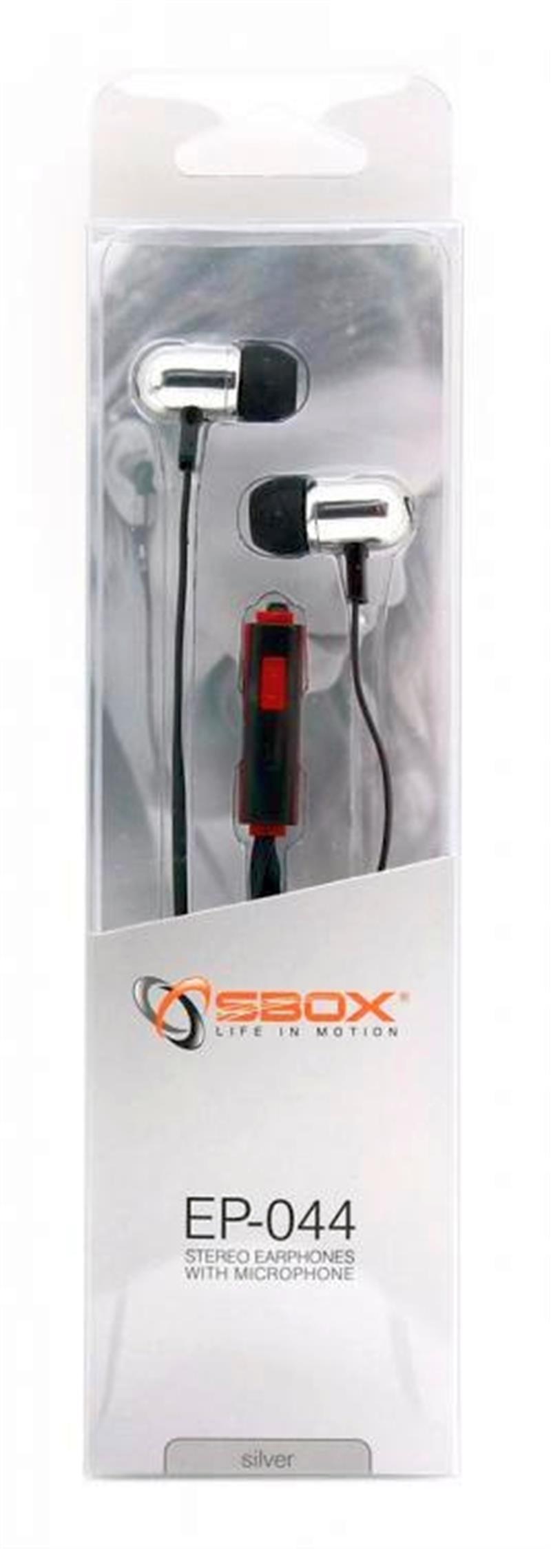 Sbox in-ear headset EP-044 Silver/Black