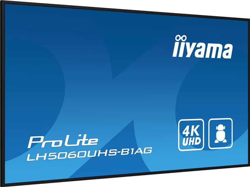 iiyama LH5060UHS-B1AG beeldkrant Digitaal A-kaart 125,7 cm (49.5"") LED Wifi 500 cd/m² 4K Ultra HD Zwart Type processor Android 11 24/7