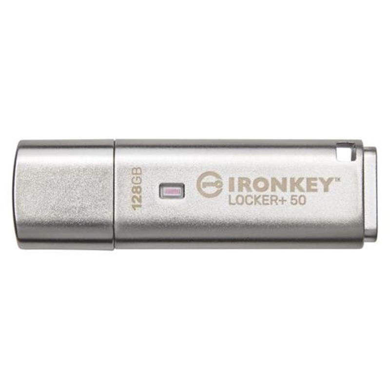 Kingston Technology IronKey Locker 50 USB flash drive 128 GB USB Type-A 3 2 Gen 1 3 1 Gen 1 Zilver