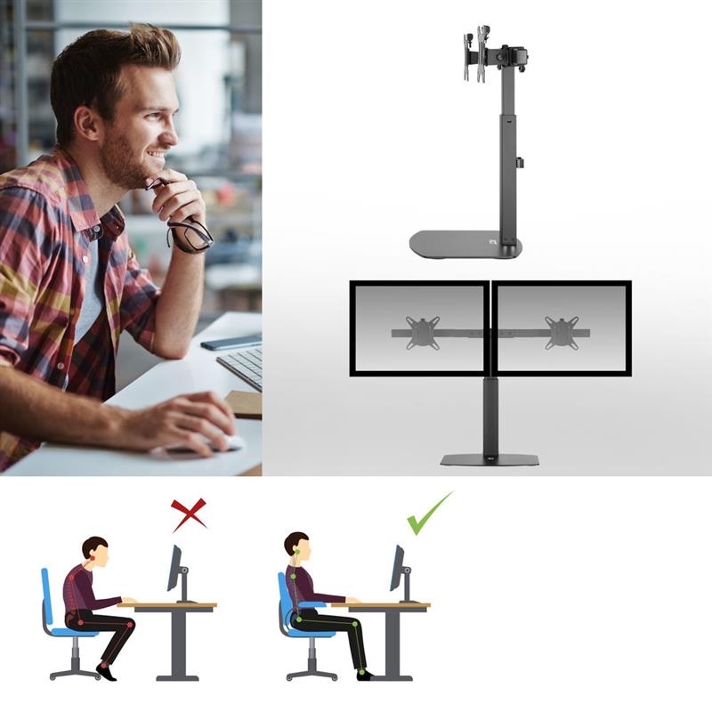 ACT AC8332 flat panel bureau steun 81,3 cm (32"") Vrijstaand Zwart