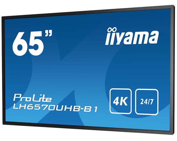iiyama LH6570UHB-B1 beeldkrant Digitale signage flatscreen 163,8 cm (64.5"") VA 700 cd/m² 4K Ultra HD Zwart Type processor Android 9.0 24/7