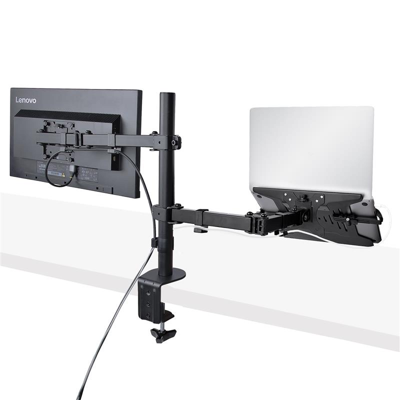StarTech.com Monitor Arm met VESA Laptopbeugel, Bureausteun voor Enkel Scherm (Max 32""/8kg) en Laptop (Max 4.5kg), Verstelbare Laptop Arm & Monitorbe