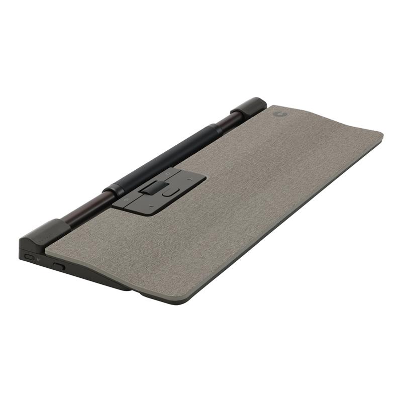 RollerMouse Pro Wired with Regular wrist rest in Light grey fabric leather