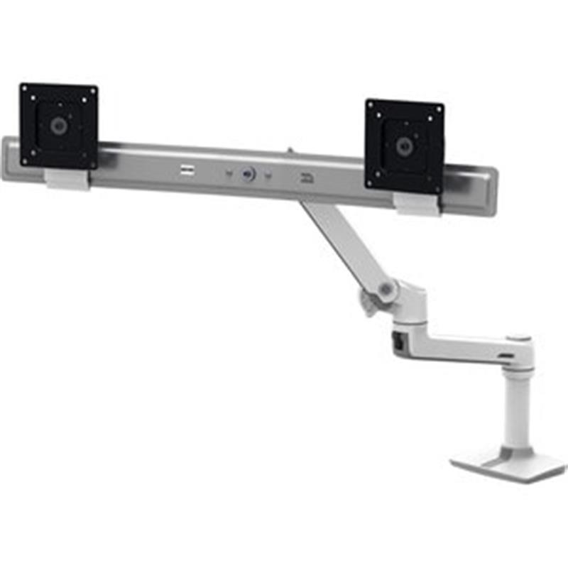 LX Dual Direct Desk Mount Arm White
