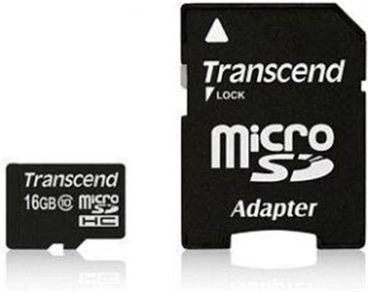 Transcend MicroSDHC 16GB Class10 U1 with adapter
