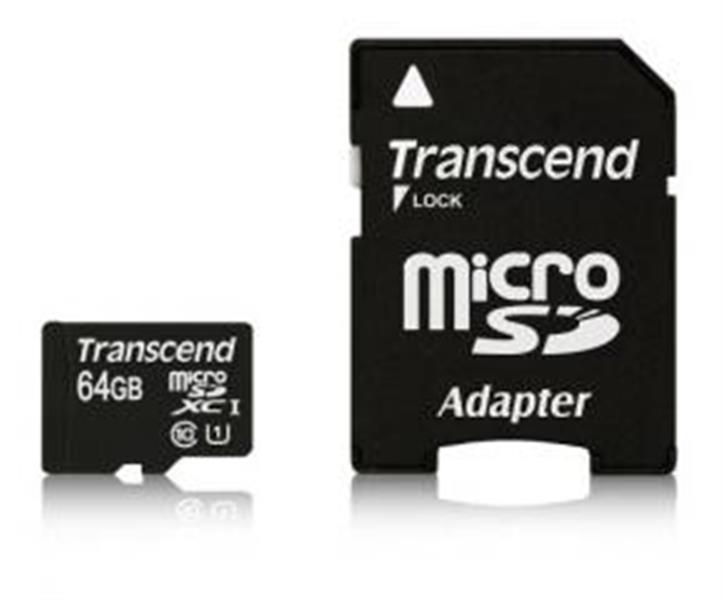 Transcend MicroSDXC 64GB Class10 U1 with adapter
