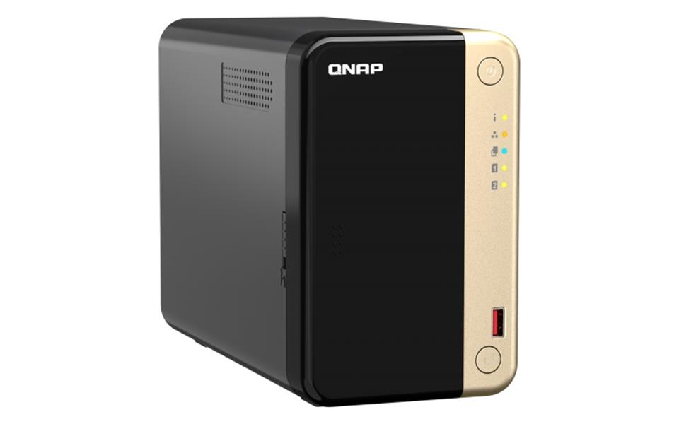 QNAP TS-264 NAS Tower Ethernet LAN Zwart, Goud N5095