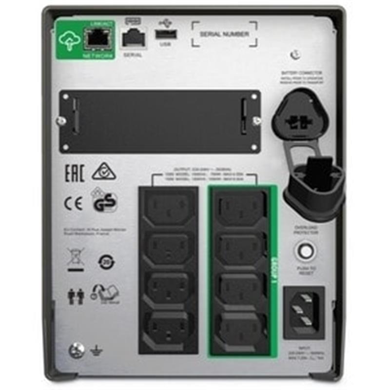 APC Smart-UPS SMT1500IC Noodstroomvoeding - 8x C13, USB, SmartConnect, 1500VA