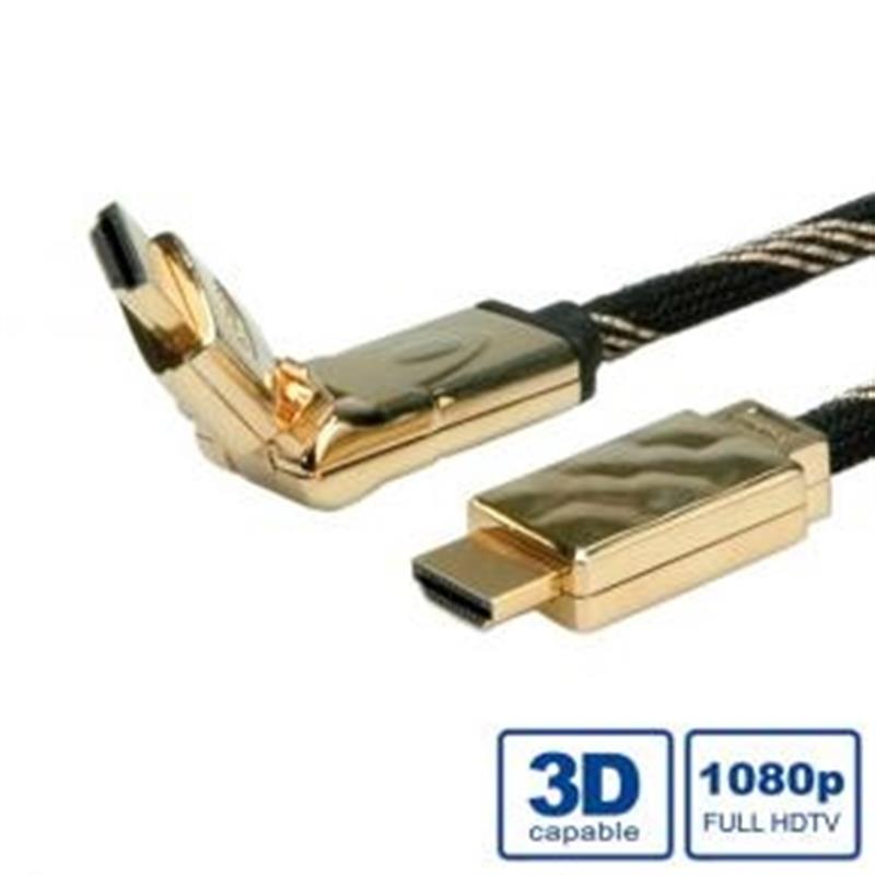 *ADJ High Speed HDMI Cable w Ethernet Gold plated 3D Swivel 2m Black