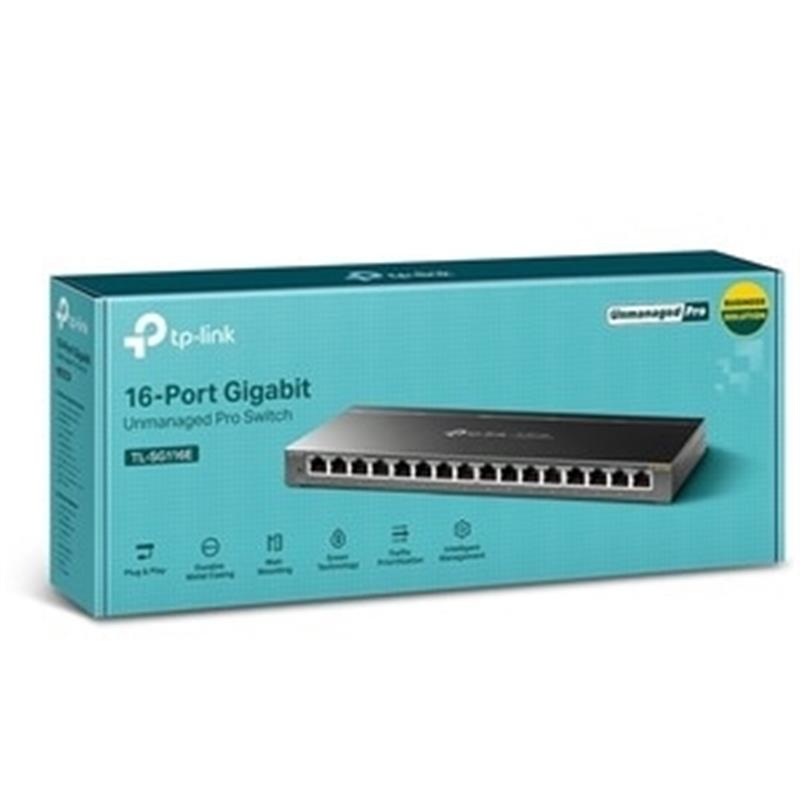 TP-LINK TL-SG116E netwerk-switch Unmanaged Gigabit Ethernet (10/100/1000) Zwart