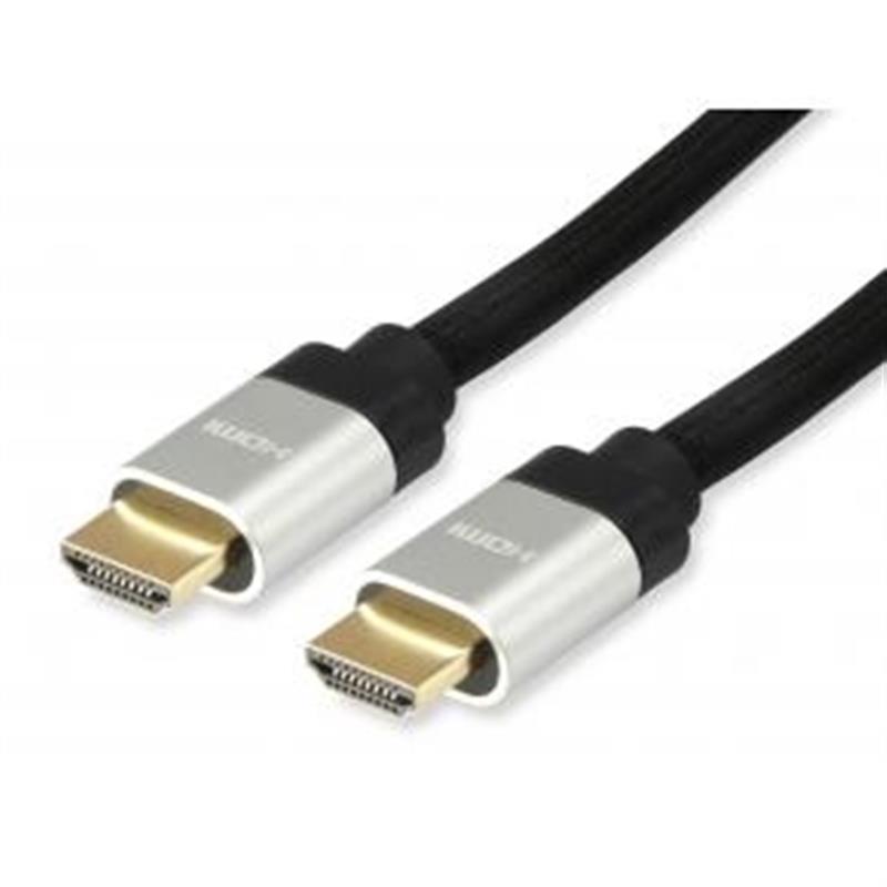 Equip 119382 HDMI kabel 3 m HDMI Type A (Standaard) Zwart, Zilver