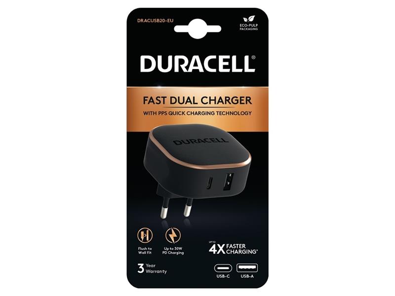 Duracell DRACUSB20-EU oplader voor mobiele apparatuur Zwart