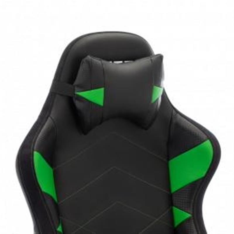L33T Gaming Elite V4 Gaming Chair PU Black - Green decor Class-4 gas-lift Tilt recline