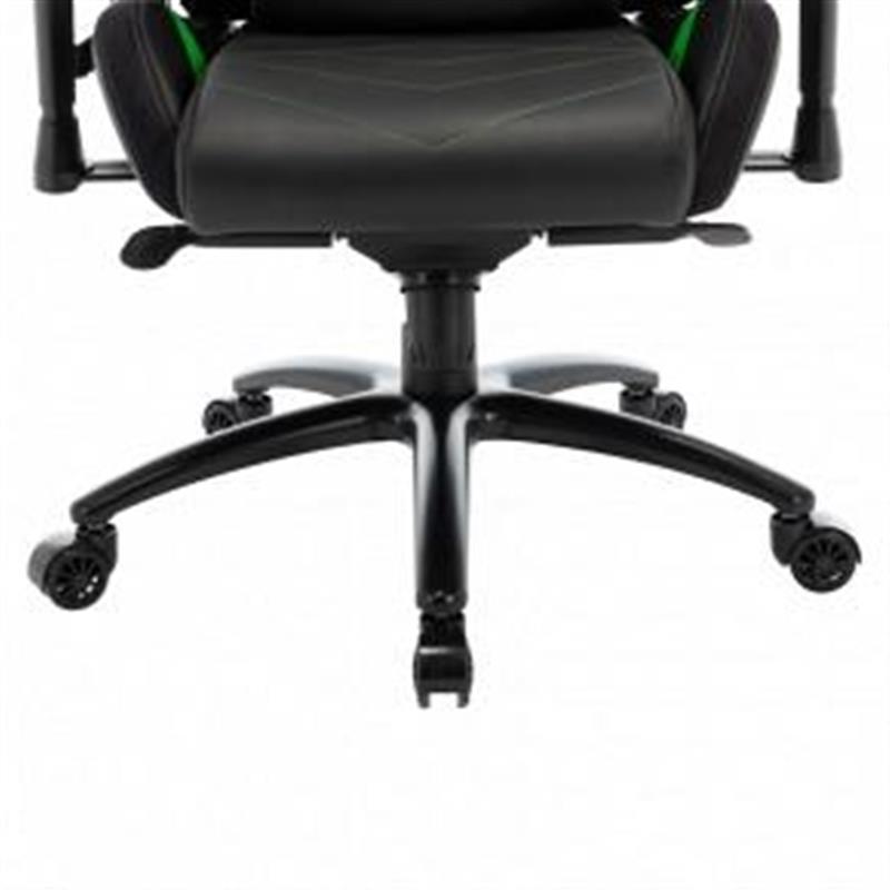 L33T Gaming Elite V4 Gaming Chair PU Black - Green decor Class-4 gas-lift Tilt recline