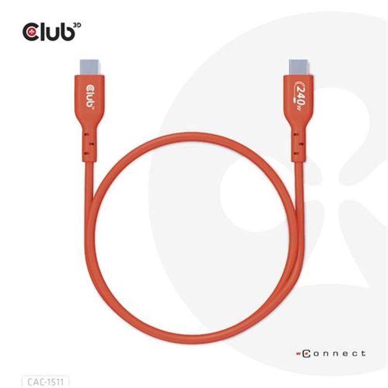 CLUB3D USB2 Type-C Bi-Directional USB-IF Certified Cable Data 480Mb, PD 240W(48V/5A) EPR M/M 1m / 3.23 ft