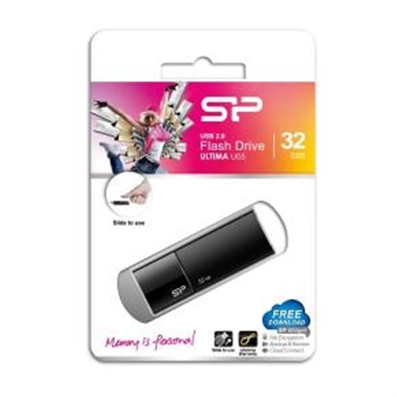 Silicon Power 32GB Ultima U05 USB 2.0 flashdrive Zwart