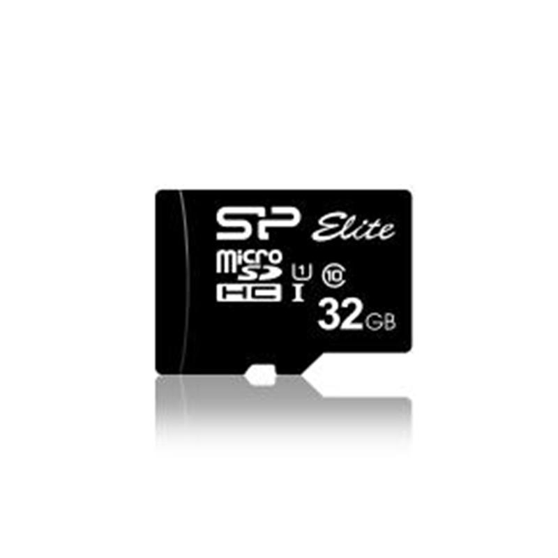 Silicon Power 32GB Elite MicroSDHC Class10 UHS-1 tot 85Mb/s incl. SD-adapter Zwart