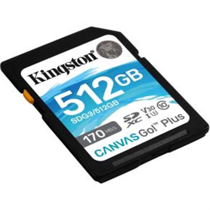 Kingston Technology Canvas Go! Plus flashgeheugen 512 GB SD Klasse 10 UHS-I