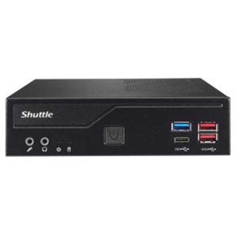 Shuttle Slim PC DH670V2 , S1700, 2x HDMI, 2x DP , 2x 2.5G LAN, 2x COM, 8x USB, 1x 2.5"", 2x M.2, 24/7 permanent gebruik, incl. VESA
