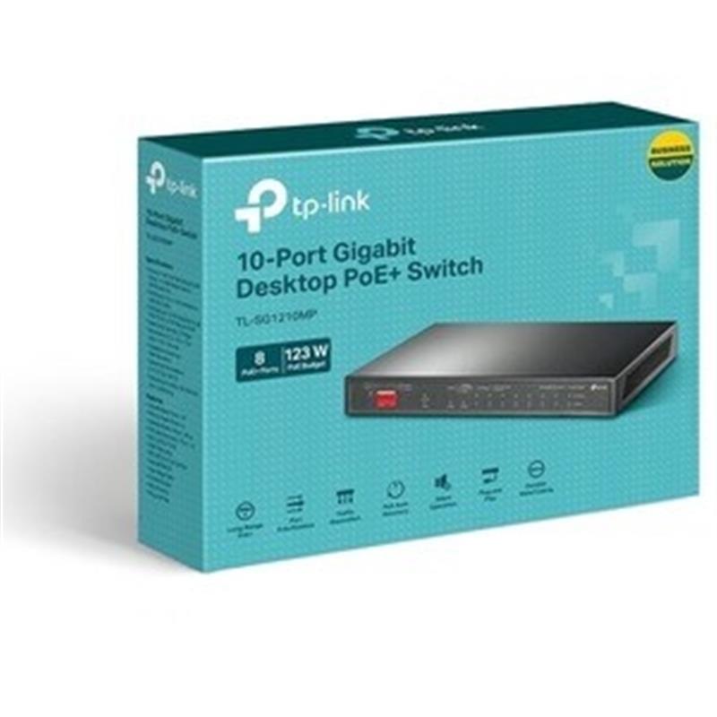 TP-LINK TL-SG1210MP netwerk-switch Unmanaged Gigabit Ethernet (10/100/1000) Power over Ethernet (PoE) Zwart