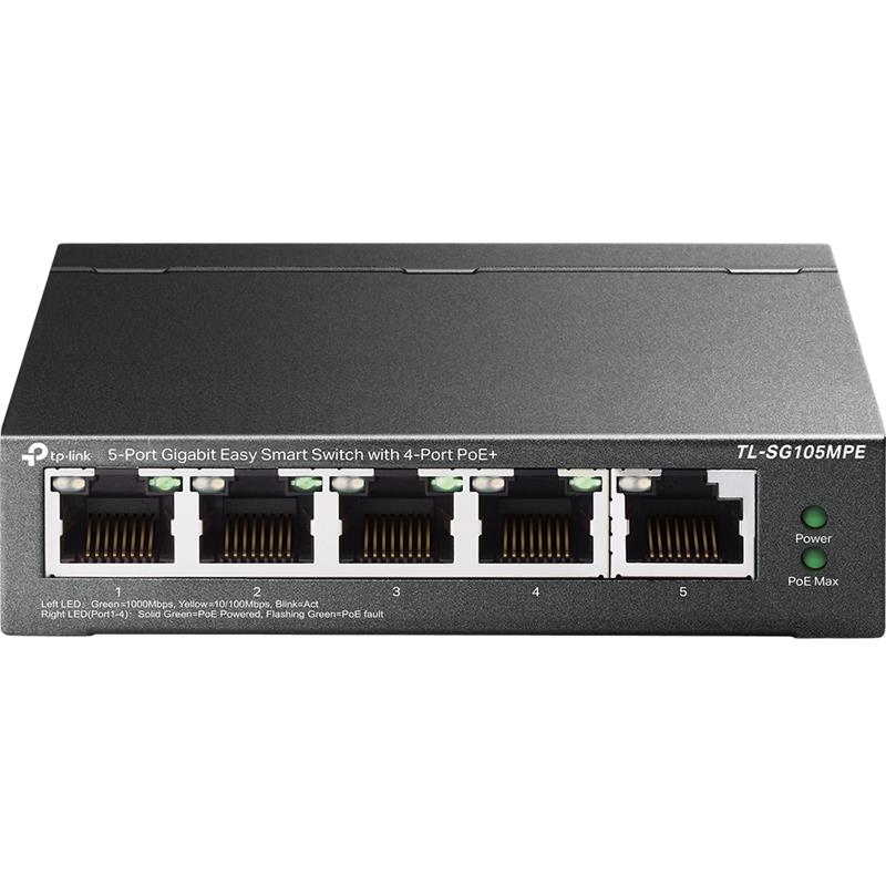 TP-Link TL-SG105MPE netwerk-switch L2 Gigabit Ethernet (10/100/1000) Power over Ethernet (PoE) Zwart