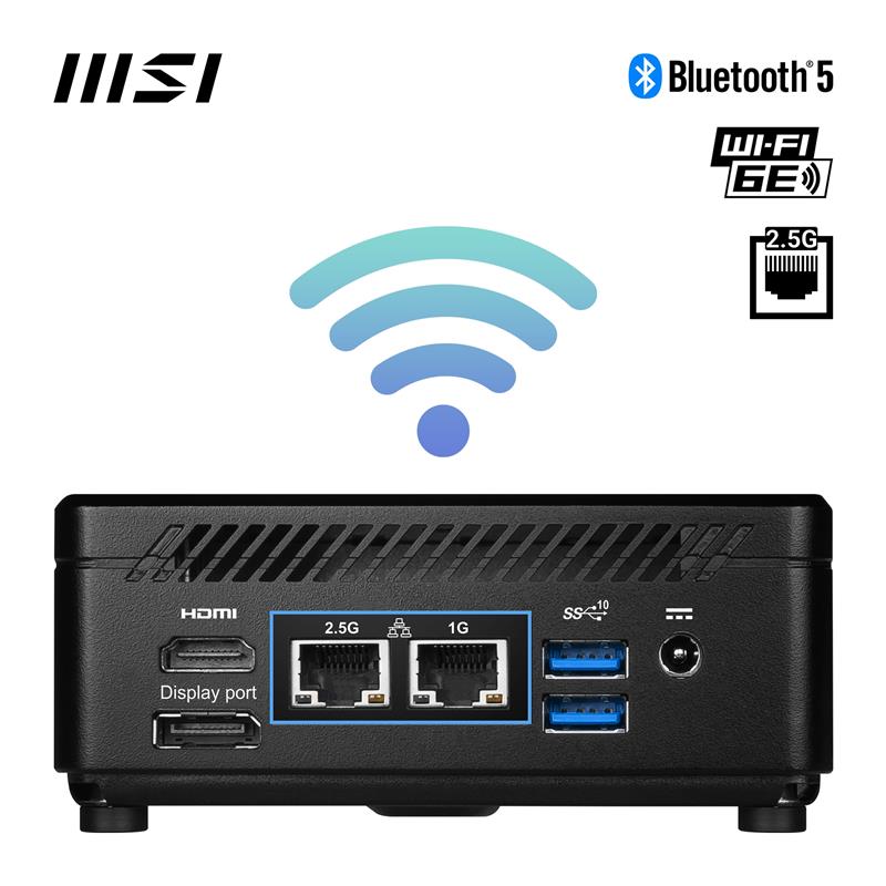 MSI Cubi 5 12M COMPACT PC I3-1215U BLK 0.66L sized PC Zwart Intel SoC 4,4 GHz