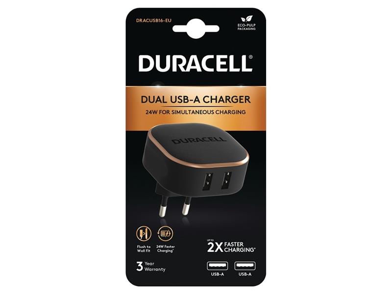 Duracell DRACUSB16-EU oplader voor mobiele apparatuur Zwart