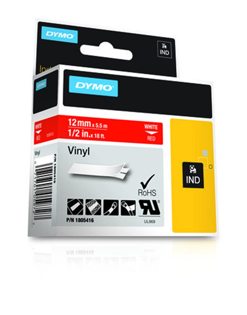 DYMO 1805416 labelprinter-tape Wit op rood