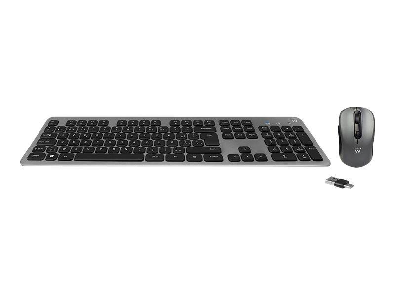 Ewent EW3261 toetsenbord AZERTY Zwart, Grijs