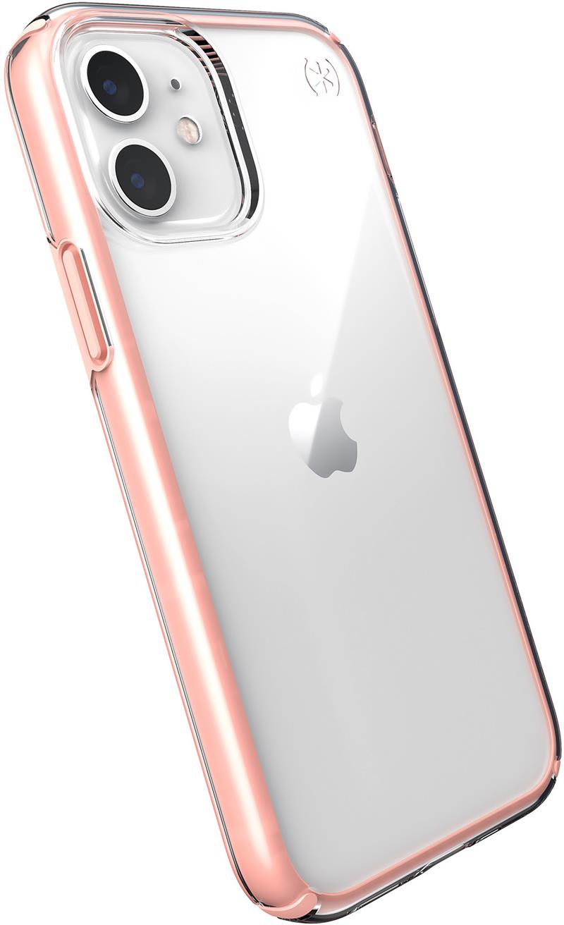 Speck Presidio Perfect Clear Apple iPhone 12 12 Pro Clear Rosy Pink - with Microban