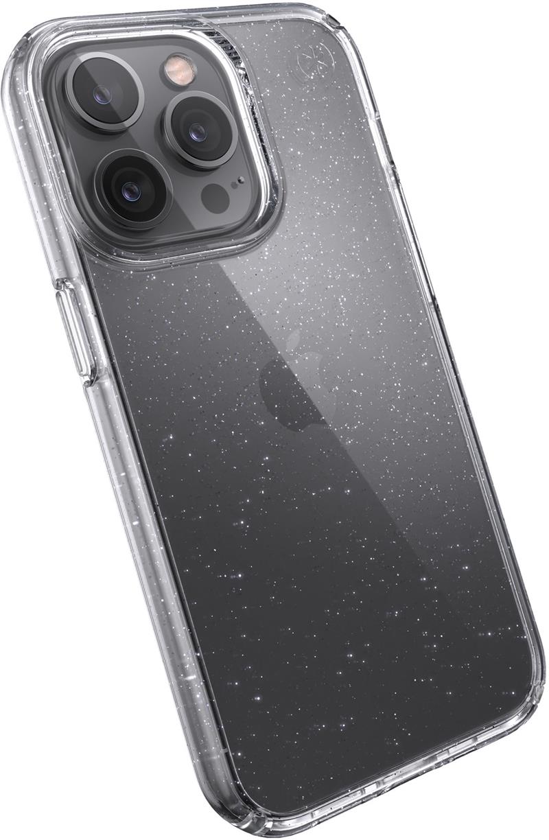 Speck Presidio Perfect Clear Glitter Apple iPhone 13 Pro Clear Platinum Glitter - with Microban