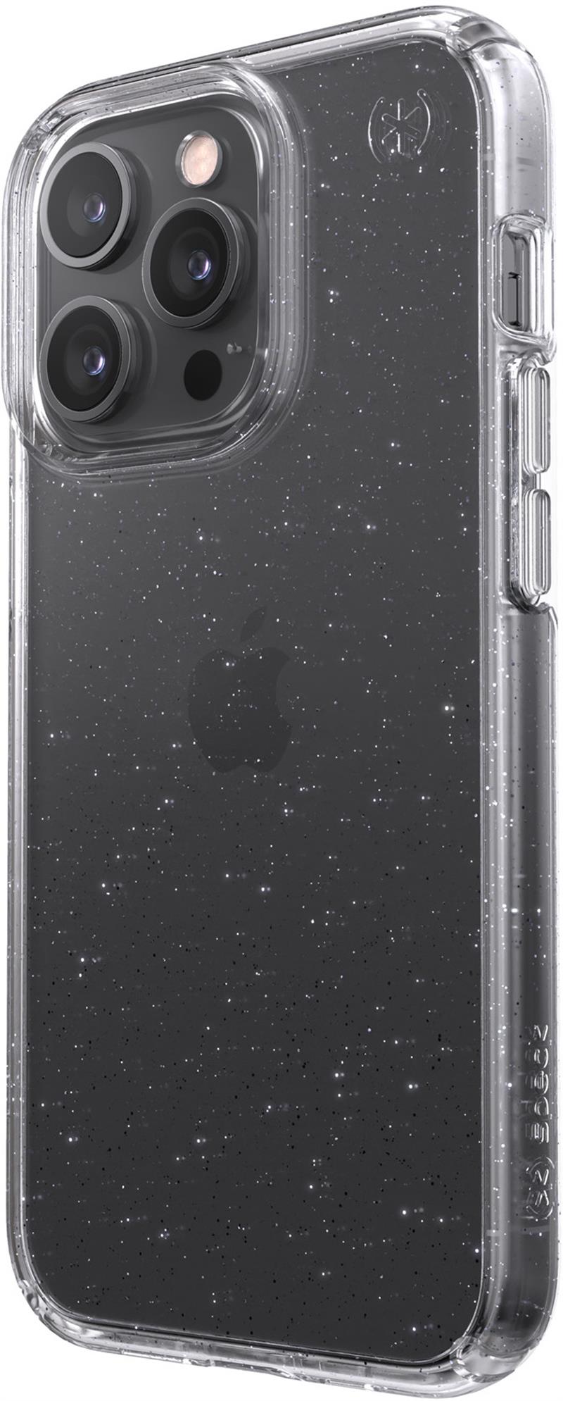 Speck Presidio Perfect Clear Glitter Apple iPhone 13 Pro Clear Platinum Glitter - with Microban