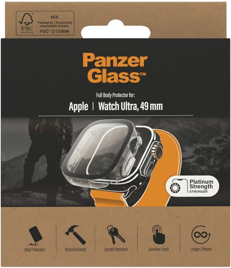 PanzerGlass Full Protection Apple Watch NEW 8 49mm Transparant Gehard glas, Polyethyleentereftalaat (PET)