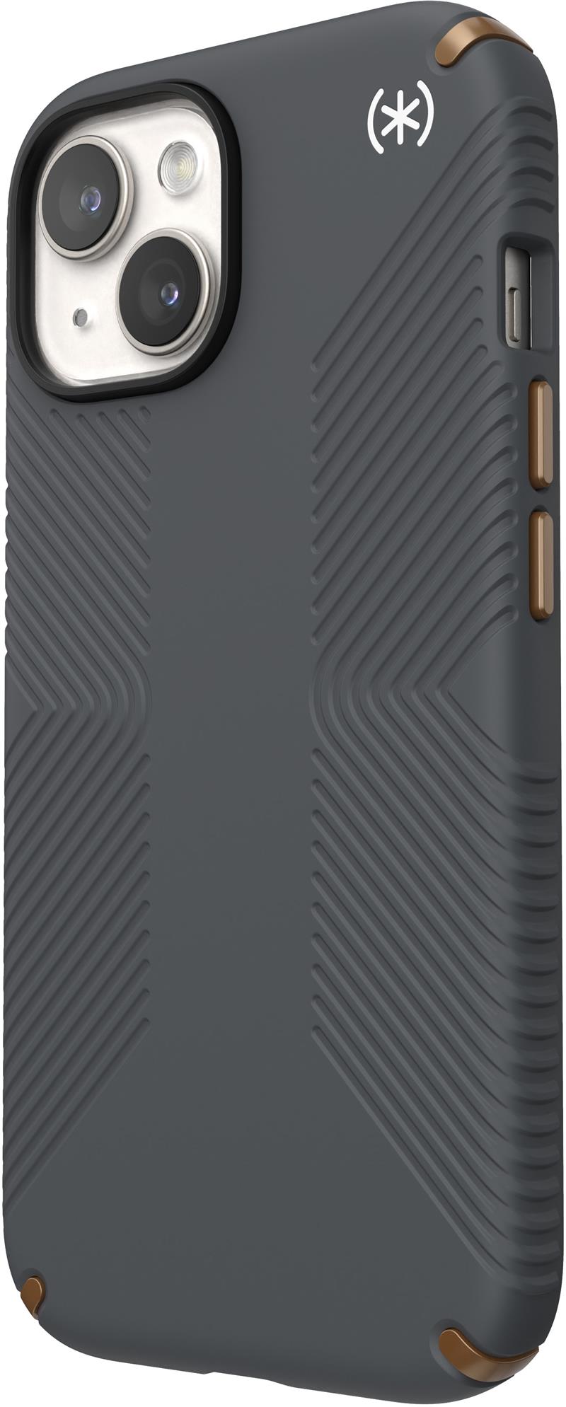 Speck Presidio2 Grip Apple iPhone 15 Charcoal Grey - with Microban