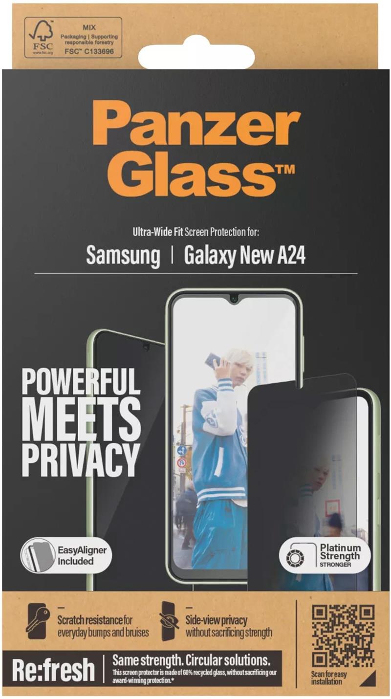 PanzerGlass Samsung Galaxy A25 5G Ultra-Wide Fit Refresh with EasyAligner Privacy