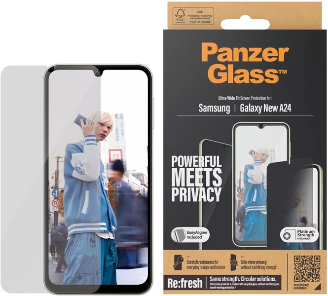 PanzerGlass Samsung Galaxy A25 5G Ultra-Wide Fit Refresh with EasyAligner Privacy