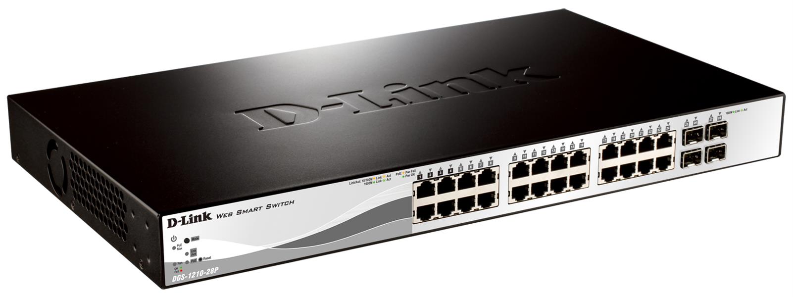 D-Link DGS-1210-28P Managed L2 Gigabit Ethernet (10/100/1000) Power over Ethernet (PoE) 1U