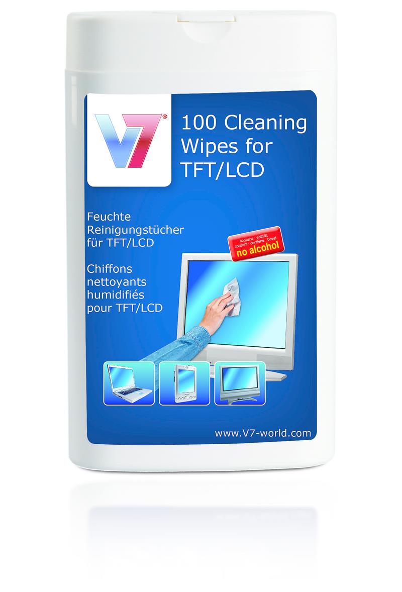 V7 VCL1522 computerreinigingskit Vochtige doekjes voor apparatuurreiniging LCD/TFT/Plasma