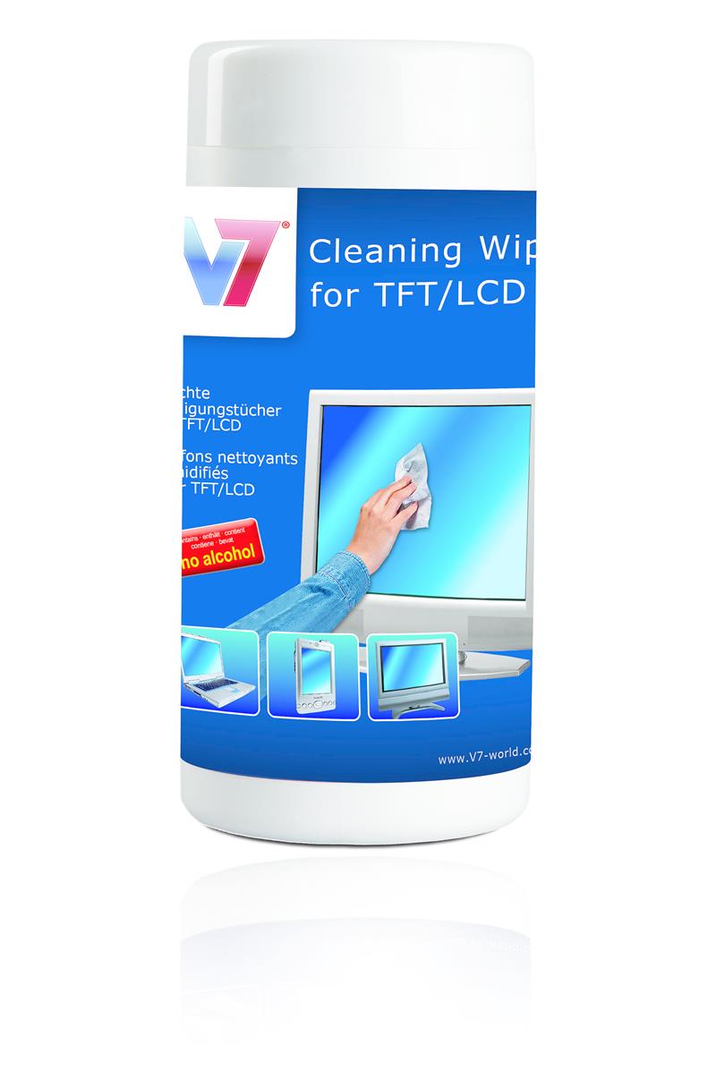 V7 VCL1513 computerreinigingskit Vochtige doekjes voor apparatuurreiniging LCD/TFT/Plasma